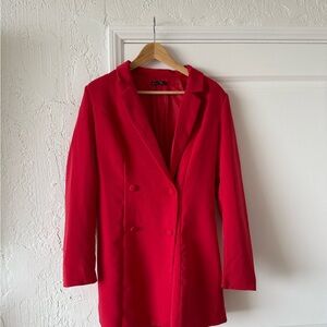 Women's Red Double-Breasted Dress